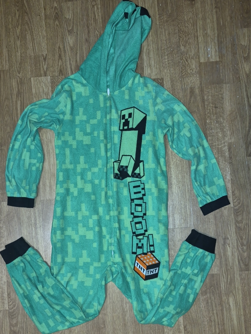 Minecraft Onesie Hooded Pajamas Size 10/12